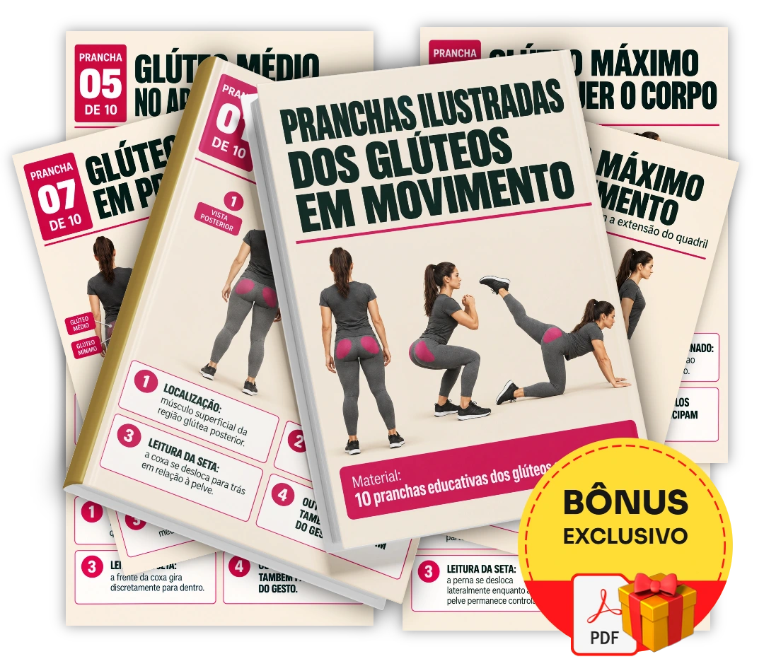 Pranchas Ilustradas dos Glúteos em Movimento